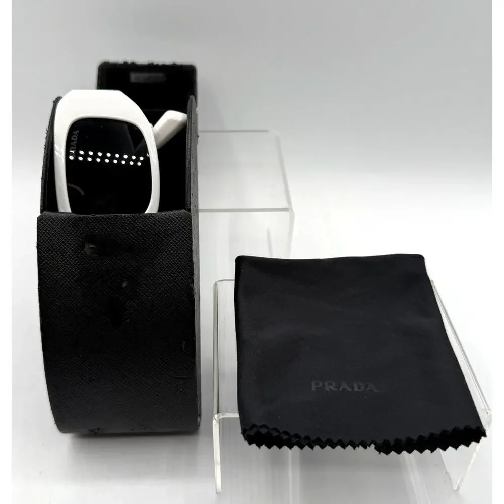 Prada Symbole Geometric White Sunglasses W/Prada Hard Case